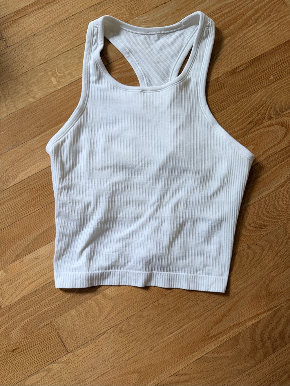Lululemon size 8 ribbed Racerback Crop Tank Top - White
